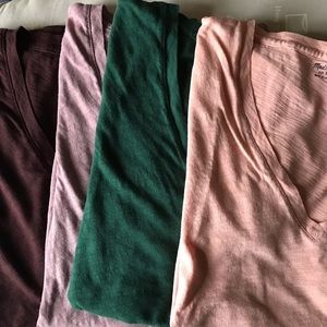Lot of 4 Madewell Whisper Cotton V neck tees